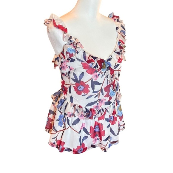 NWOT French Connection Aden Bai Lurex Frill Cami Top SZ 6 - Picture 5 of 5